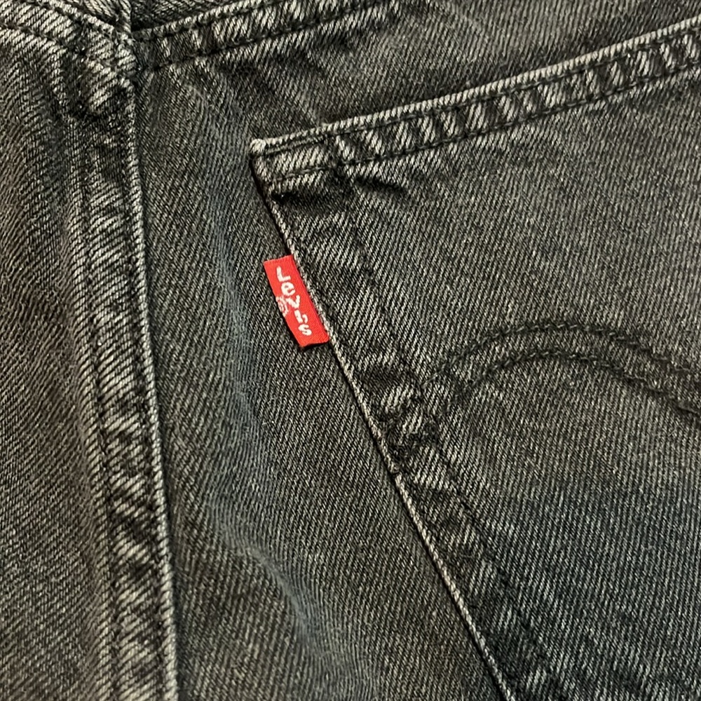 Levi’s black wash cutoff high rise jean shorts size 24 button fly - Picture 7 of 10